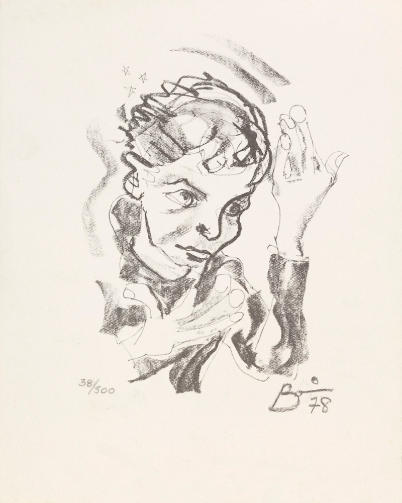 Print after a self-portrait by David Bowie, 1978. Courtesy of The David Bowie Archive. Image © Victoria and Albert Museum